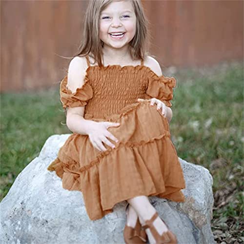 Toddler Off Shoulder Dresses 18 Months - 8 Years Party Princess Dress for Little Girls3