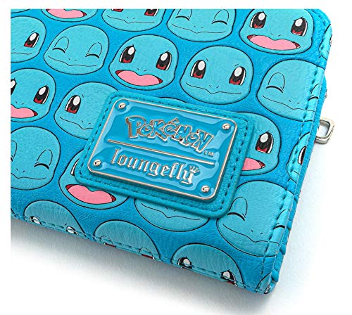 Loungefly x Pokemon Squirtle Faces Faux-Leather Flap Wallet (Blue, One Size)3
