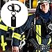 HIKIMA 4 Pcs Firefighter Accessories Tools, SCBA Mask Quick Release Shackle with Leather Handle, Marine Grade 316 Stainless Steel Shackle Lanyard