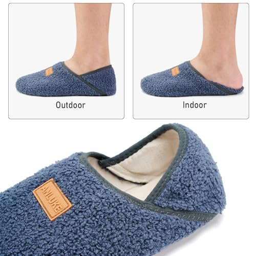 ANLUKE Slipper for Women Men Slipper Socks Fuzzy House Shoes Rubber Sole Slip On Soft-Lightweight Non Slip Indoor/Outdoor - Image 4