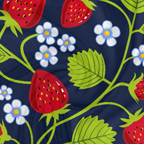 Hd Strawberry Square Silk Hair Scarf for Women, Lightweight Summer Head Scarf for Girls Wedding Travel Yoga Handkerchief Shawl Sunscreen Scarves Hair Accessories 23.6 Inches3