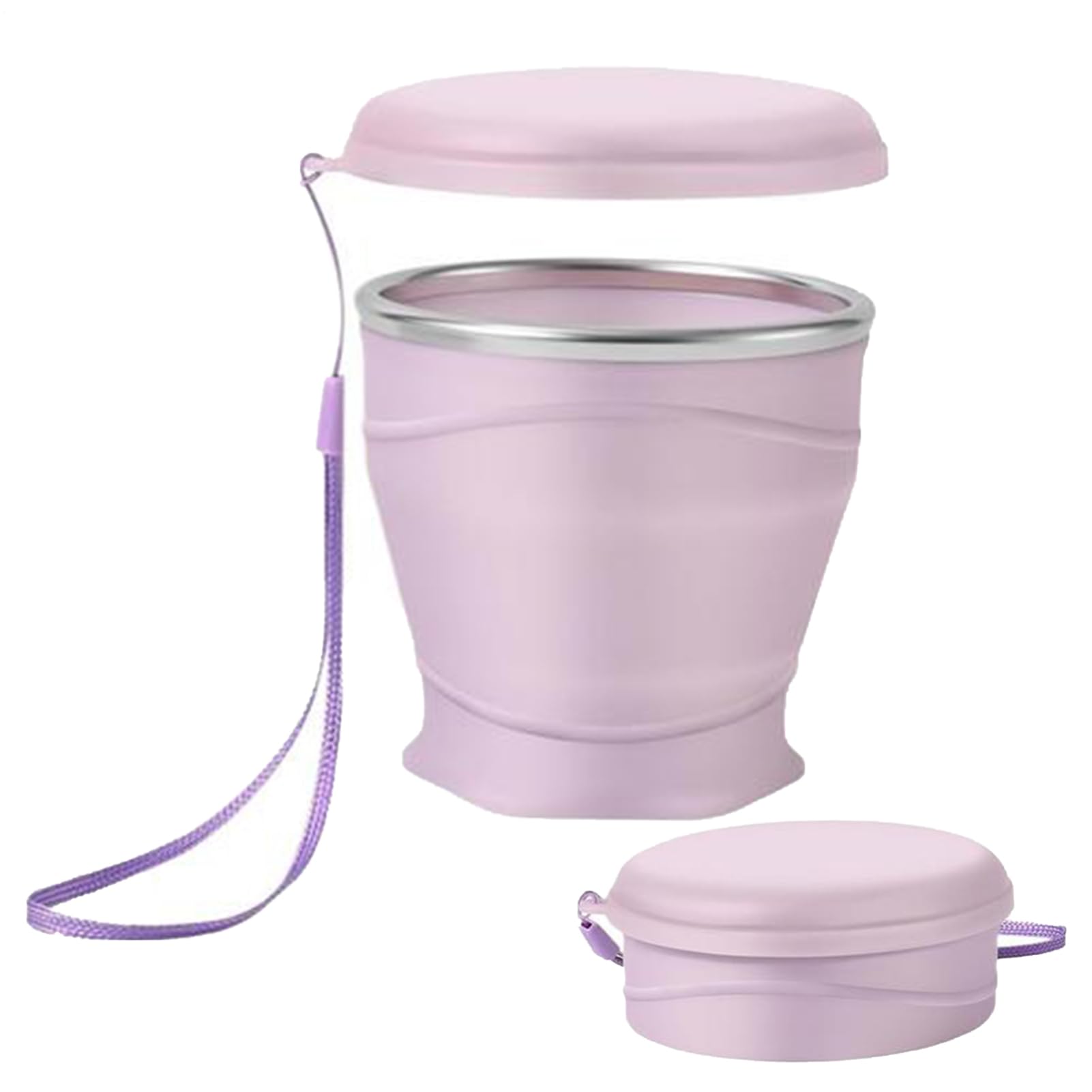 Genérico Vasos Plegables De Silicona De Alimenticio Para Acampada, Vaso De Viaje A Prueba De Fugas De 260 Ml Con Tapa, Taza Portátil Reutilizable Para Bebidas, Ideal Para Picnic Acampada Senderismo — view 12