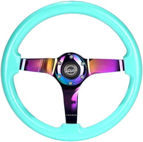 NRG Innovations NRG-RST-036MF-MC - Volante reforzado  Rueda clásica de grano de madera fresca menta (3 pulgadas de profundidad), 13.780 in, centro