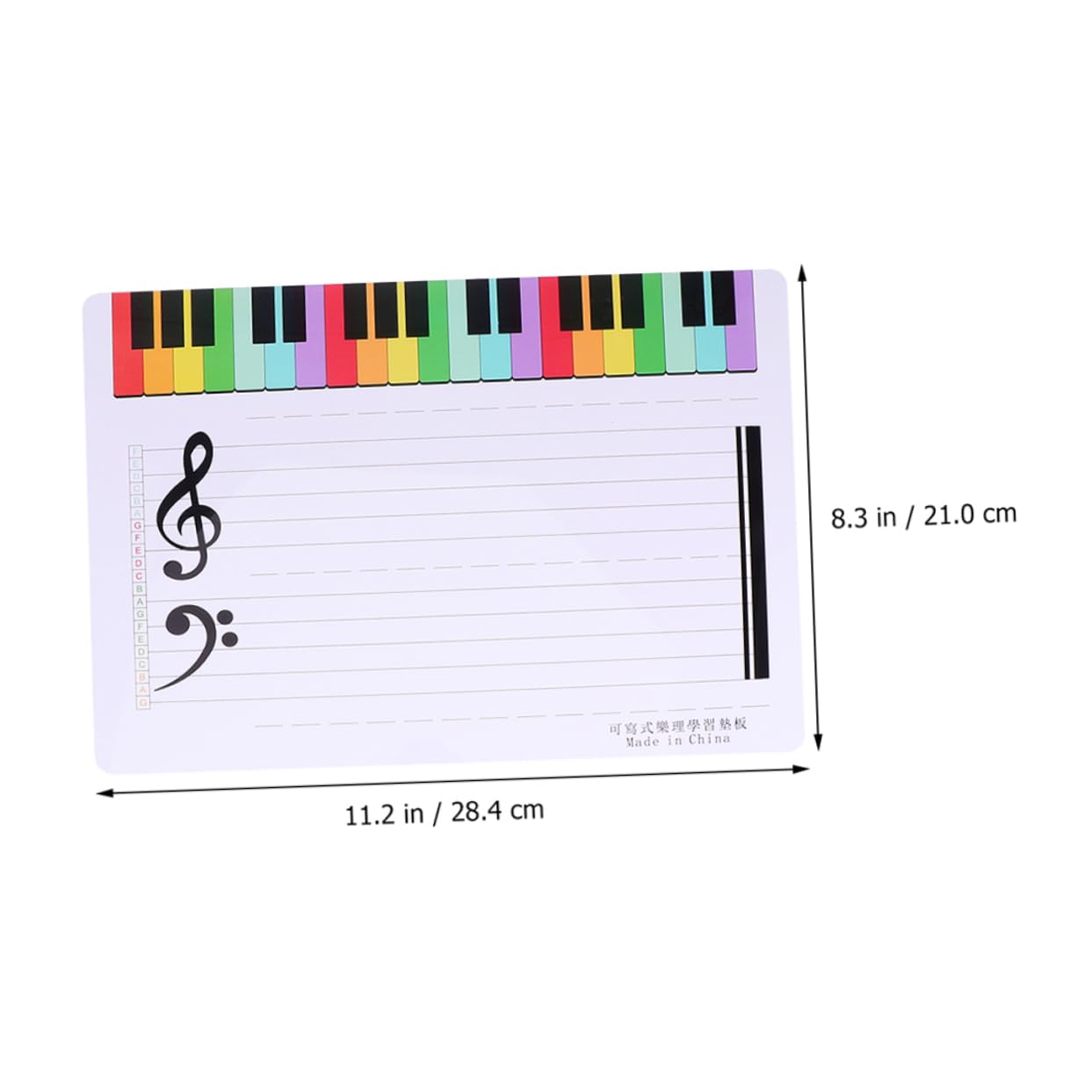ERINGOGO Erase Board Music Staff Music Teaching Boards Portable Plastic Whiteboard
