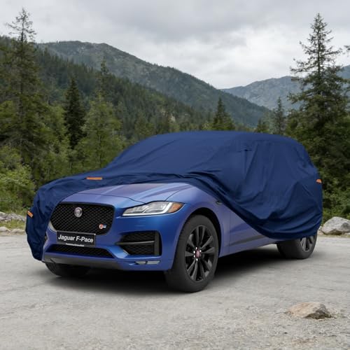 Image of Kaugung Car Cover Custom Fit for Jaguar F-Pace F Pace, Heavy Duty SUV Cover Waterproof All Weather Outdoor Protection, Breathable Full Exterior Cover with Vent, Rain Sun Snow UV Proof