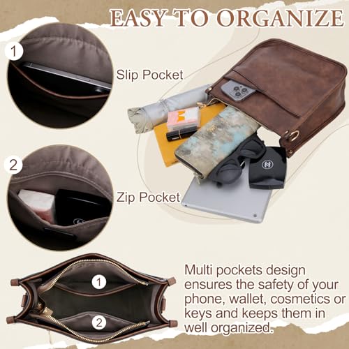 Image of VX VONXURY Crossbody Bags for Women,Trendy Vegan Leather Shoulder Handbags,Fashion Hobo Purses with 2 Wide Straps