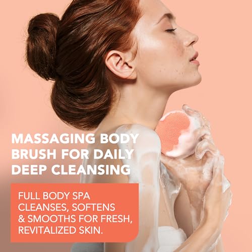 FOREO LUNA 4 body- Body Brush- Whole Body Skin Care - Exfoliating Body Scrubber- Enhances Absorption of Lotion Actives- Premium Lymphatic Drainage Skincare Tool- Waterproof -USB-Rechargeable- Peach - Image 3