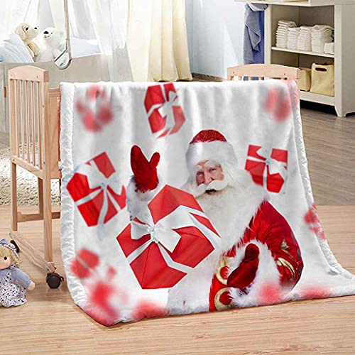 Couverture flanelle Père Noël 3D en microfibre premium douce toutes saisons - 4