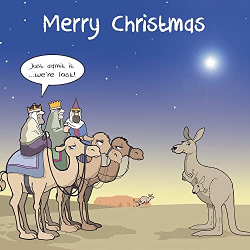 Twizler Merry Christmas Card with Three Wise Men - Happy Christmas Card - Xmas Card  Funny Christmas Card - Womens Christmas Card - Mens Christmas Card - Male Christmas Card  Female Christmas Card