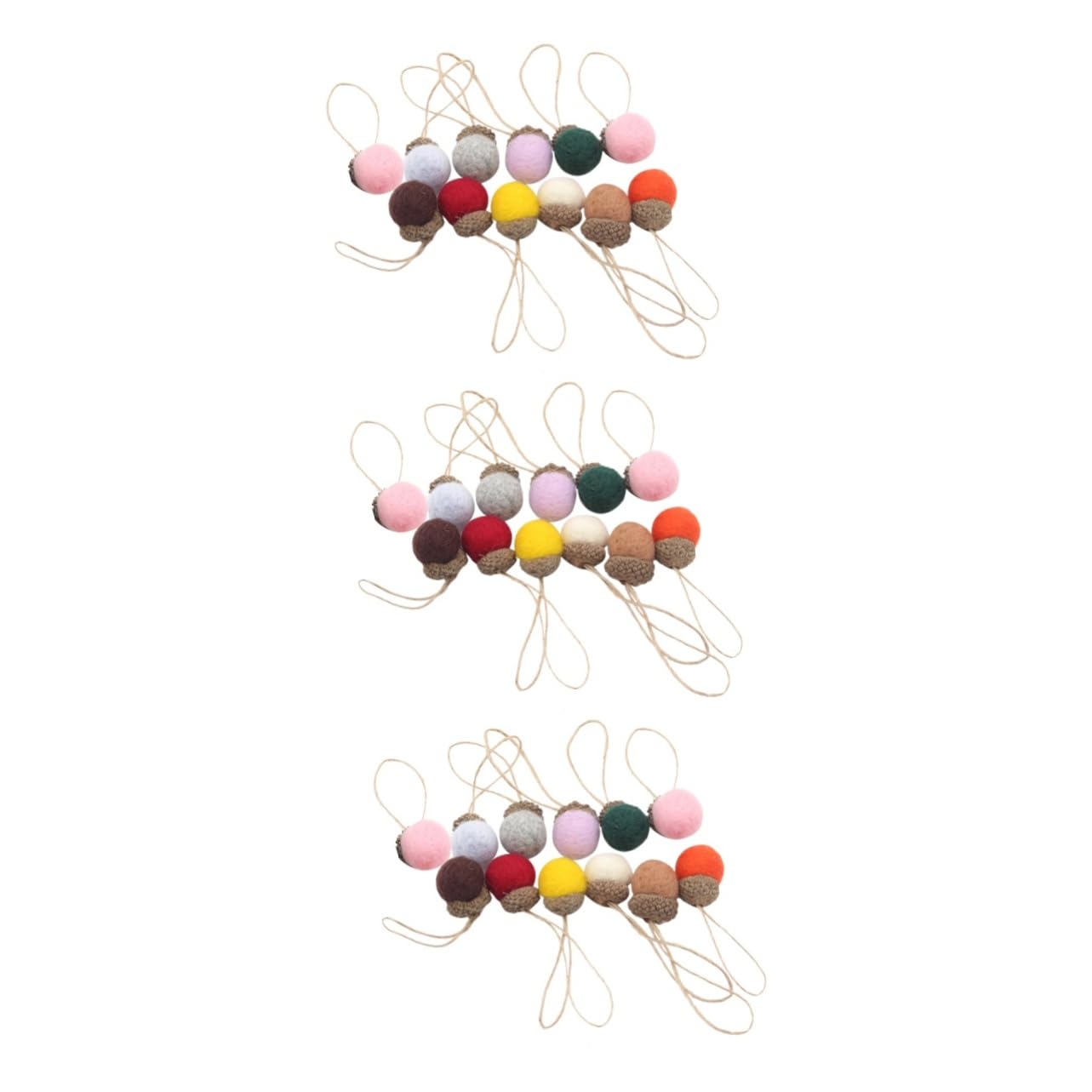 GLEAVI 3 Set Decorazioni Natalizie Lana Forma Da Colorati Per Invernali Facili Da Appendere Colore Casuale 12 Pezzi * 3