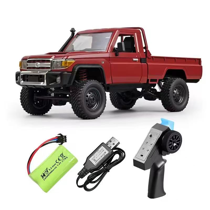Rock Crawler RC Truck 4x4 To LC79 RC Crawler 1/12 Off Road Pickup Remote Control 2.4Ghz All Terrain Brushed Motor Proportional Throttle Steering RTR Hobby Toy Adult MN-82 (Red)