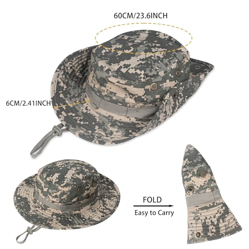 Image of Sun Hats for Men Women Boonie Hat UPF 50+ Bucket Hat Wide Brim UV Protection Fishing Hiking Safari Outdoor Hats