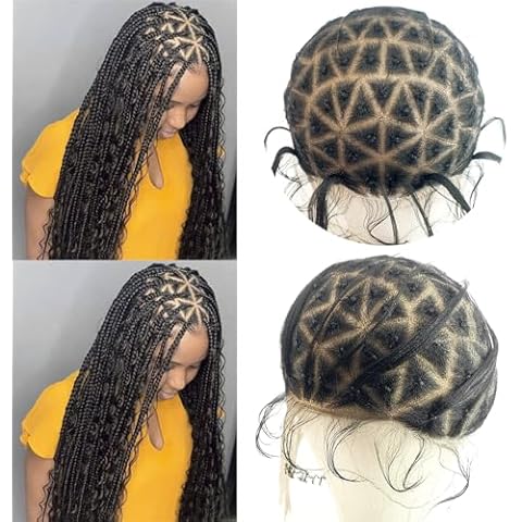 Braided Wig Cap for Crochet Braids Crochet Wig Cap for Black Women Double Lace Full Cap with Baby Hair for Making Crochet Braid Wigs, Soft and Breathable (79 sections) Cover