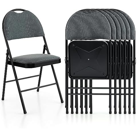 GiantexUK Folding Chairs Set with Padded Seats Cover