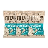 Pipcorn Heirloom Mini Popcorn - Sea Salt (3 Pack of 4.5oz Bags) - Vegan, No Artificial Anything, Non-GMO Heirloom Corn, No Preservatives, Soy Free, Zero Trans Fat, Gluten Free