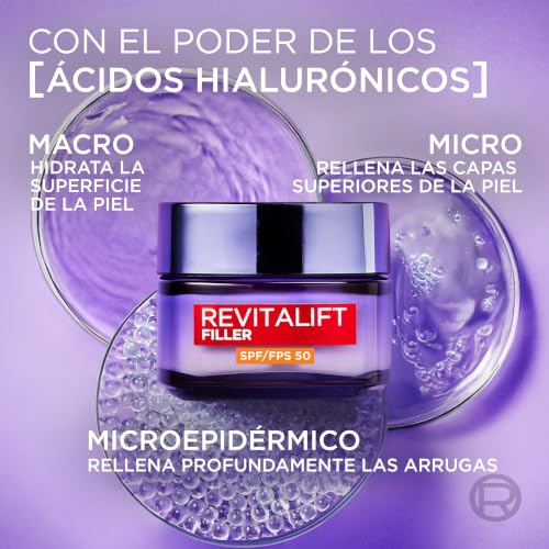 Miniatura 4 de L'Oréal Paris Revitalift Filler Crema Hidratante Día Nº1 con SPF 50, 50ml