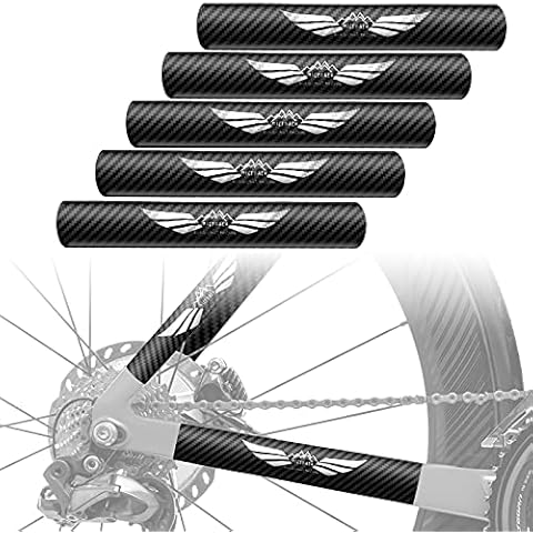 NICEDACK Bike Chainstay Protector, Cycling Bike Chain Guard Decal Stickers Chainstay Bicycle Frame Tape Guard for Mountain Bike Chain Protective Front Fork Protective (5 PCS) Cover
