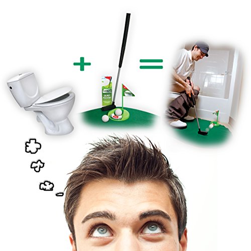Mini Golf Set Toilet Game – Indoor Golf Practice Putting as Potty Putter Bathroom Games Perfect Gag Gifts for Men and Women - Funny Novelty Toy 1 Set