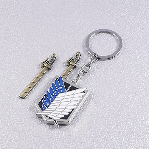 Image of AOT Wings of Freedom Charm Keychain - Shingeki No Kyojin Chain - Anime Gifts for Men Women and Fans, Wings of Freedom Keychain, One Size