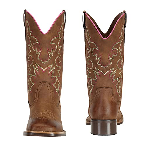J's.o.l.e Western Wide Calf Cowboy Boots Women Wide Width Square Toe Cowgirl Boots Embroidered Riding Black Brown Boot2