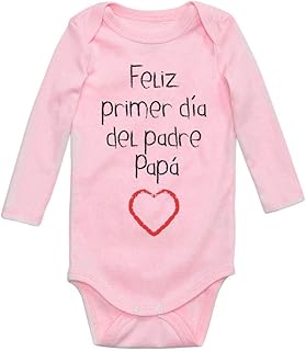 Regalo para Futuro Papa Feliz Primer Día del Padre Body de Bebé de Manga Larga