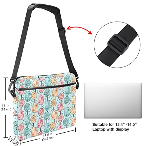Protector tote bag portátil 14.5 Sweet Pattern bandolera acolchada con estampado dulce 5