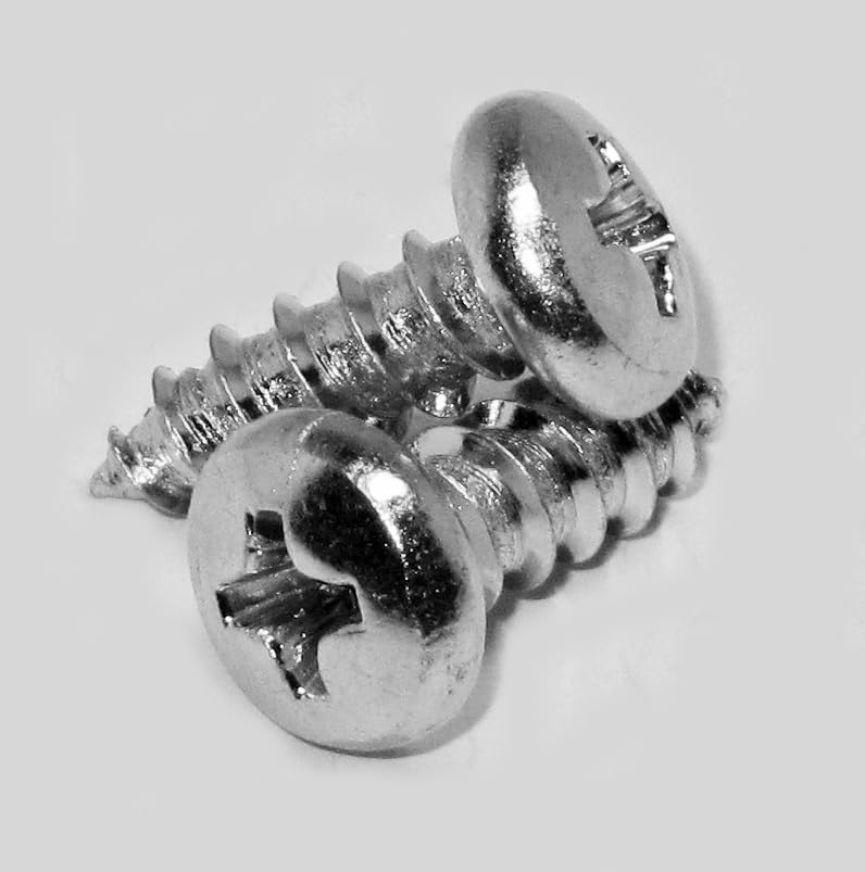 Tornillos Phillips para madera de chapa metálica #8 x 12" con cabeza de cacerola de zinc, 100 unidades