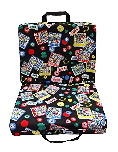 Double Folding Bingo Seat Cushion w/Cushion Back & Carry Handles