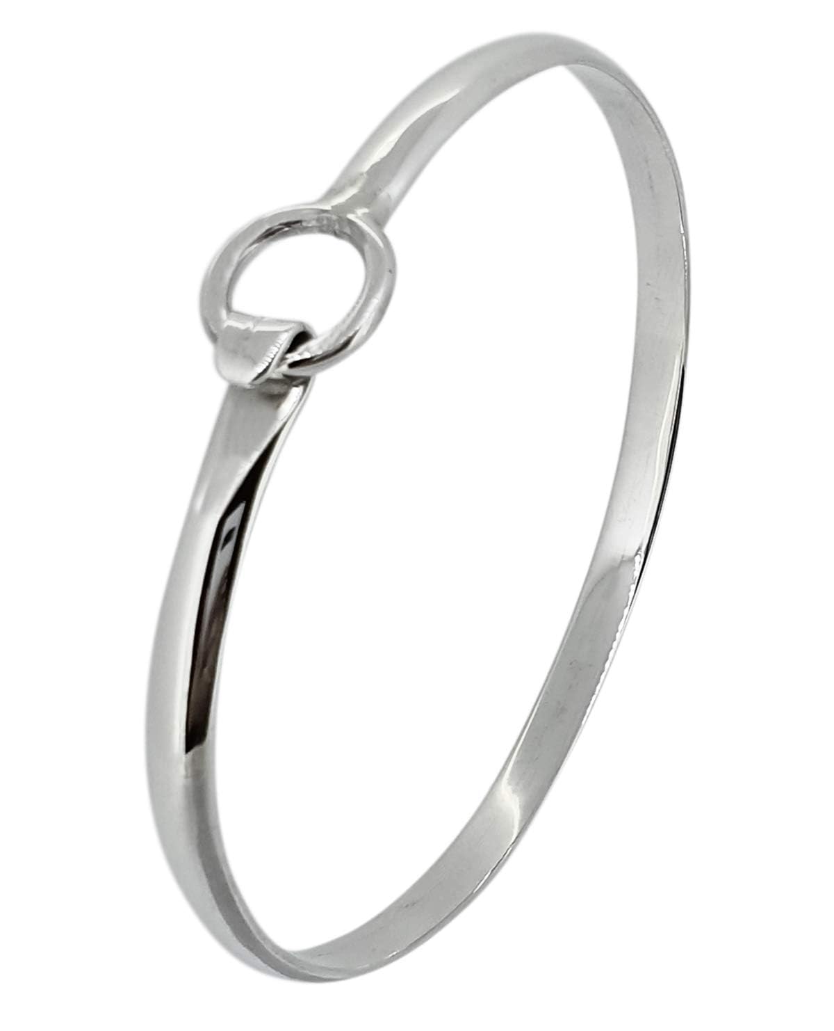 Bracciale Rigido Donna Argento 925 - Treasure Bay - Fatto A Mano, Chiusura A Clip, Larghezza 4mm, Diametro 65mm - Confezione Regalo