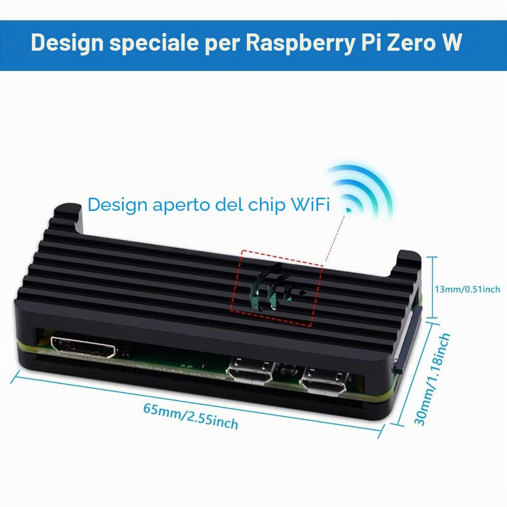 GeeekPi Raspberry Pi Zero W Starter Kit, with RPi Zero W Aluminum Case, 64GB SD Card, Power Adapter, 20Pin Header, Micro USB to OTG Adapter, HDMI Cable, HDMI Adapter, Switch Cable and 4 Port USB Hub