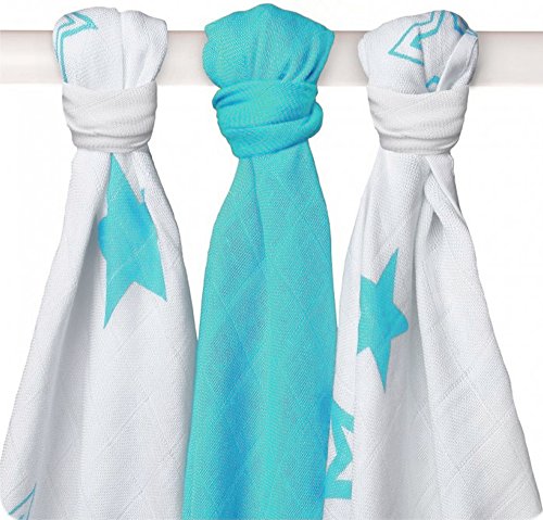 Langes BAMBOU Turquoise 70 x 70 Lot de 3 Star