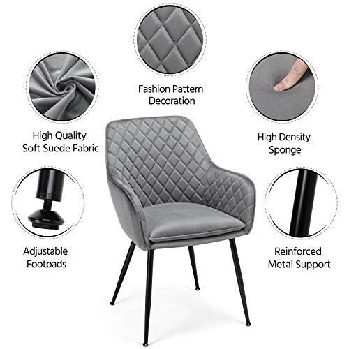 Yaheetech-Dining-Chairs-Velvet-Armchairs-for-Counter-Lounge-Living-Room-Corner-Chair-Steel-Legs-Upholstered-Modern-Tub-Chairs-with-Backrest-Armrest-Gray-6PCS Yaheetech-Dining-Chairs-Velvet-Armchairs-for-Counter-Lounge-Living-Room-Corner-Chair-Steel-Legs-Upholstered-Modern-Tub-Chairs-with-Backrest-Armrest-Gray-6PCS