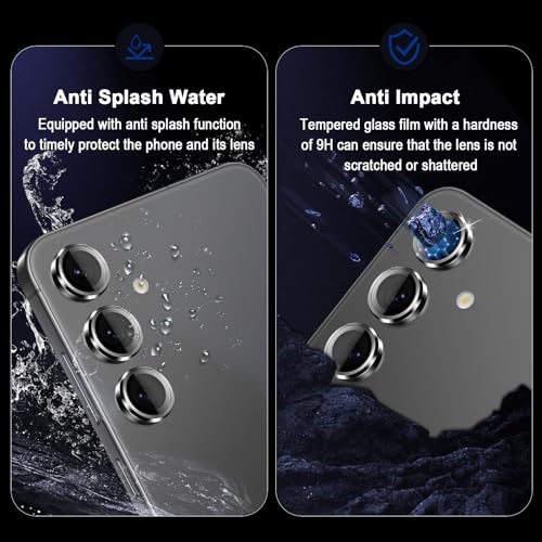 Locofun Kameraschutz für Samsung Galaxy S24 Plus 5G für Panzerglas, 9H Härte Linsenschutz Einzeln Kamera Schutzfolie, Anti-Kratzen Individuelle Ring aus Metall Linse Folie Schutzglas - Schwarz
