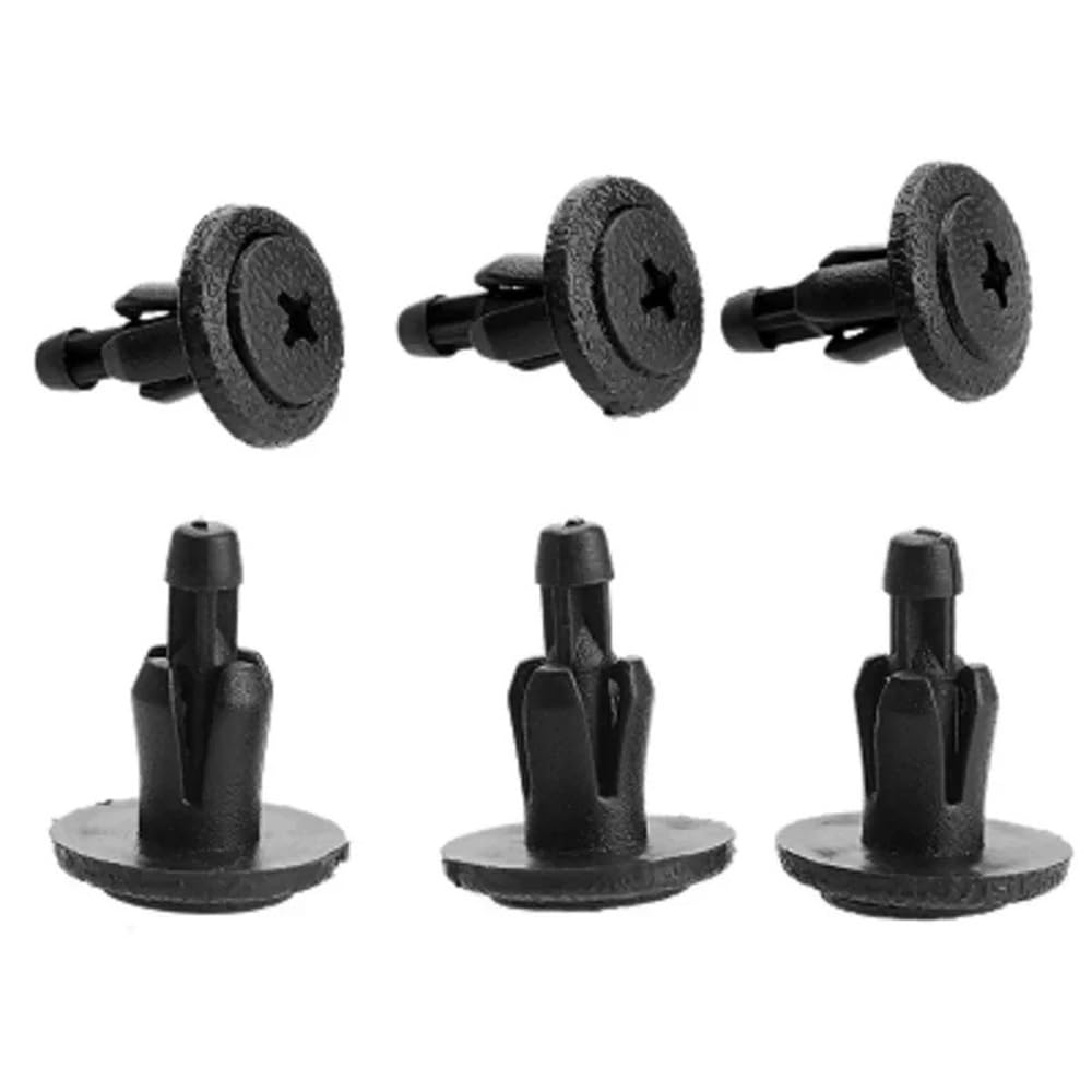 GLBMLMTHZP 50Pcs/lot Car Push Type Plastic Rivet Trim Panel Fastener Clips Fit For Toyota Black Automobile 6mm Dia Hole