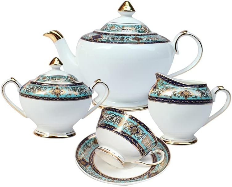 Bone China Coffee Cup Set Tea Pot and European Accessories