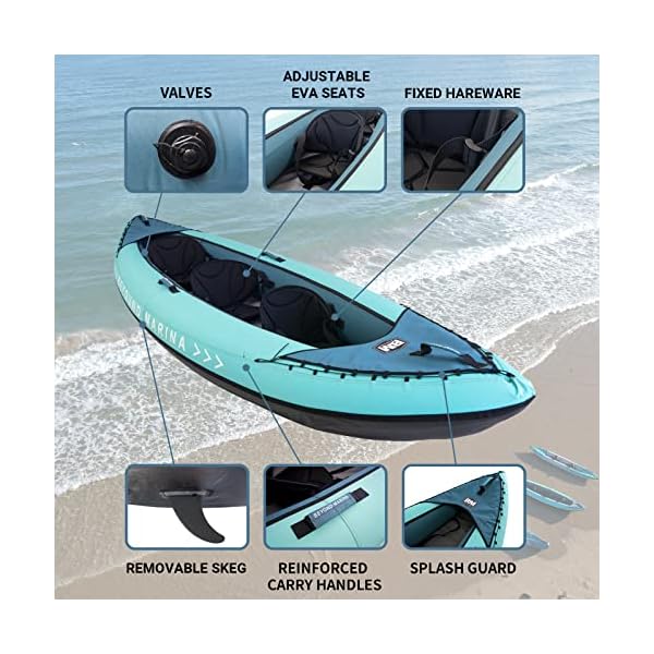 BEYOND MARINA Inflatable Kayak 3 Person with EVA Padded Seats