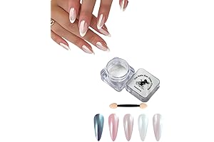 Glaze Chrome Powder: Iridescent White Nail Art Essential