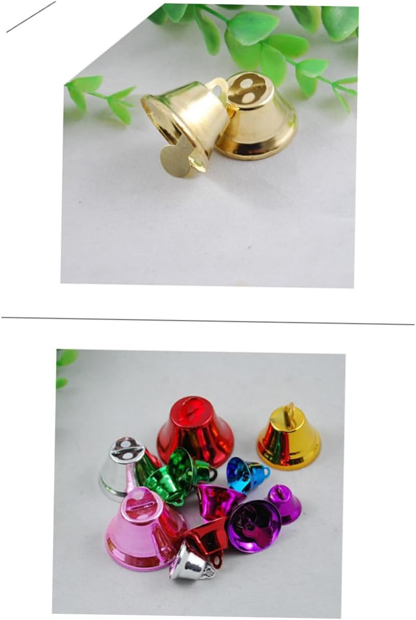 Xmas Golden Open Bell Ornaments 100pcs Iron DIY Hanging Bells