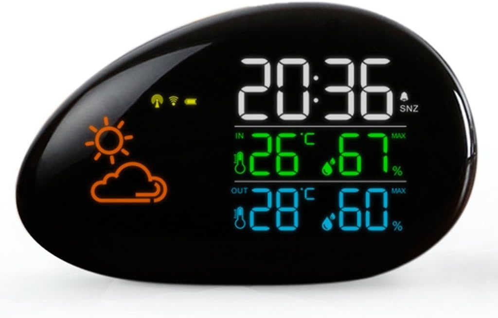 Dynamic Weather Clock LED Electronic Alarm with Temperature and Humidity
