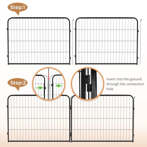 Image of BestPet | Dog Playpen | 40 Inch, 6 Panels | Heavy Duty Metal Pet Exercise Pen | Indoor Outdoor Fence Panels | Rust-Resistant, Removable, Tool-Free Setup | Anti-Skid, Expandable Design