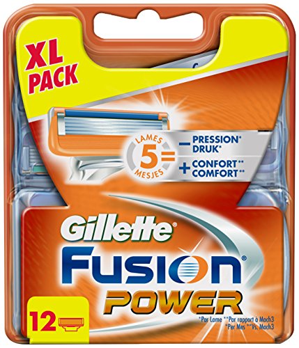 Ancienne Version Gillette Fusion - Power - Lames de Rasoir pour Homme- Pack de 12