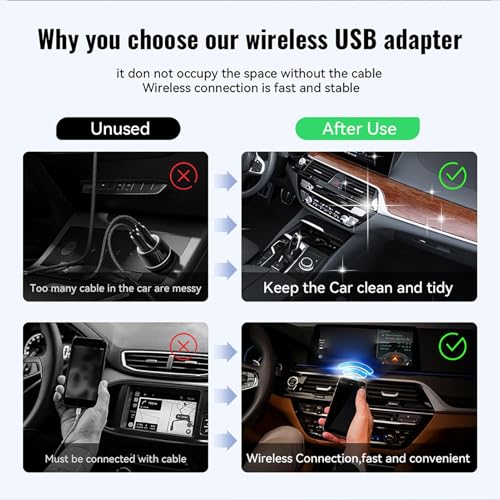 Dongle CarPlay inalámbrico con adaptador de conversión estable para vehículos y RV 5