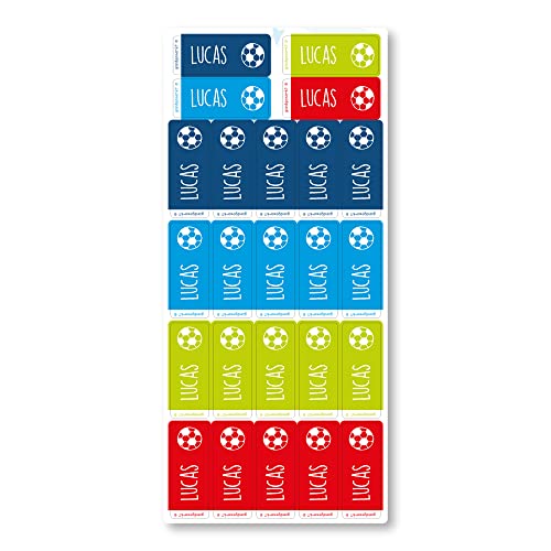 24+ Étiquettes autocollantes personnalisables - Bienmarquer, Format: 4,3 x 1,7 cm, Pour marquer les affaires d'école (Pack assorti) Cover