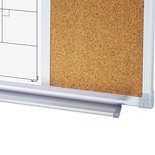 Lockways Monthly Calendar Dry Erase Whiteboard, 24" X 18" Magnetic Dry Erase/Cork Board Combination, Wall Calendar White Board For Drawing, Kitchen, Planning, Memo, School, Home, Office #TOP4
