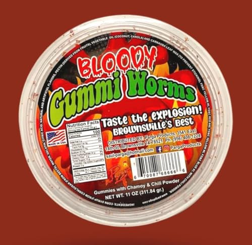 Bloody gummy worms mexican dulces enchilados 11oz miniatura 2