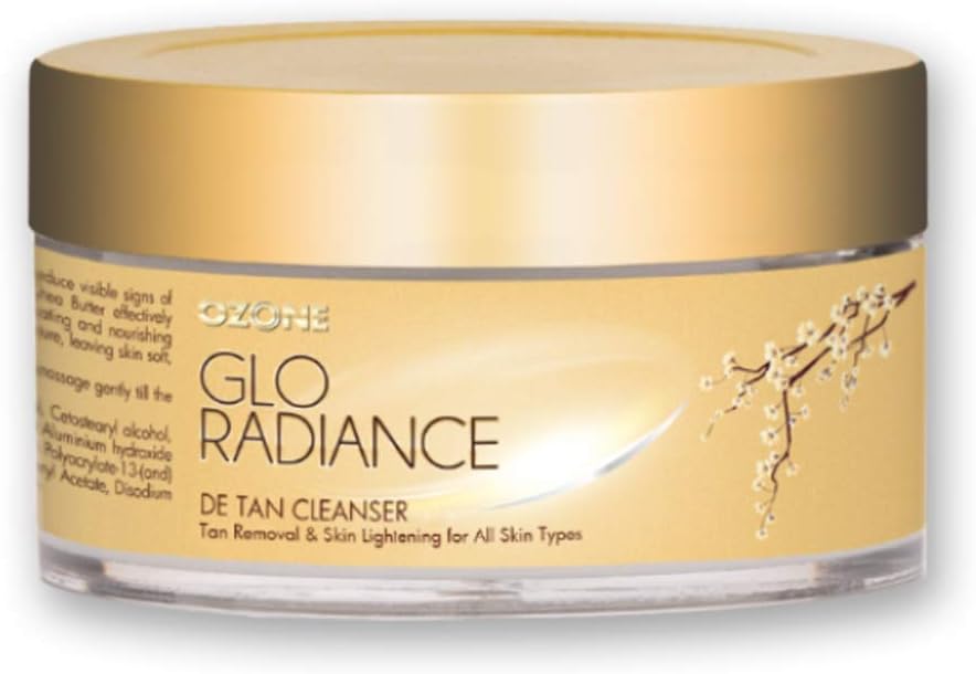 Glo Radiance DE TAN Facial Cleanser - with 100% Natural Extracts for Tan Removal, Sun Damage Protection and Skin Whitening�50 G. Pack
