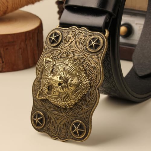 Western Leather Belts for Men Women Cowboy Cowgirl Belts for Jeans Pants, Embossed Country Belt,Black a,120CM/47.3''3
