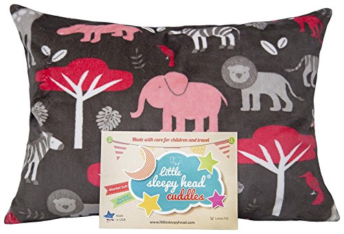 Little Sleepy Head Toddler Pillowcase, 100% Cotton & Hypoallergenic Pillow Case for Toddler Pillow, Snug Fit Envelope Pillowcase, 13x18 Pillowcase, Pilllow Sold Separately (Pink Jungle)