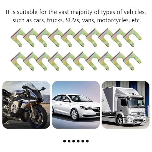 Image of 20PCS Brake Line Clips with 360 Clamping Force Concentration - Metal U Shaped Brake Hose Clips Metal Brake Line Retainer Brake Cable Clip Fit for Car Truck SUV Motorcycle (20PCS)