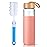 Yomious 20 Oz Borosilicate Glass Water Bottles with Silicone Sleeve BPA Free, Dishwasher Safe - Reusable Clear Glass Drinking with Leak Proof Bamboo Lid | Perfect Gym Water Bottles for Men & Women